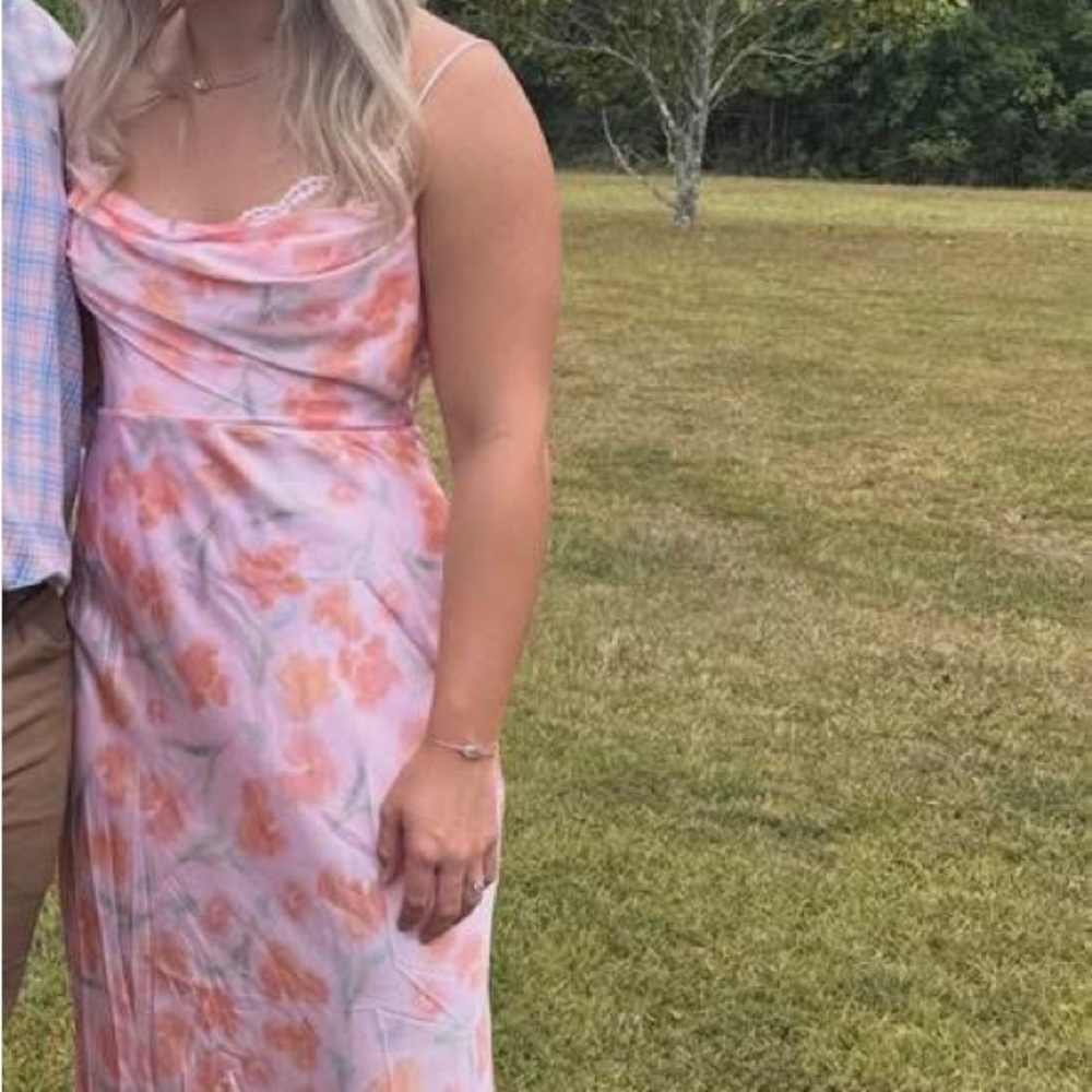 Floral Pink and Orange Dress